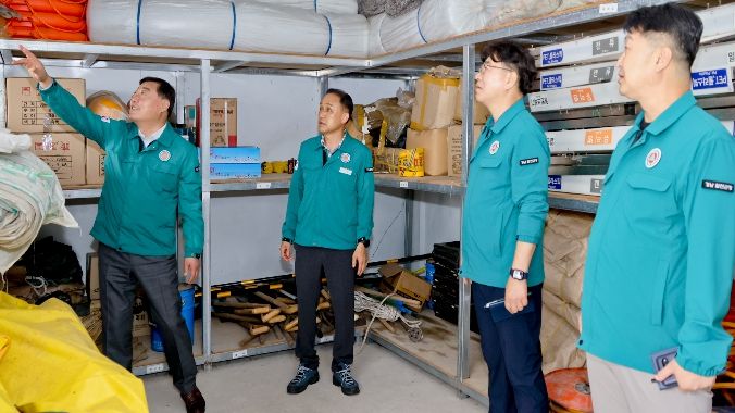 김윤철 합천군수, 태풍 대비 수방자재 및 장비 점검