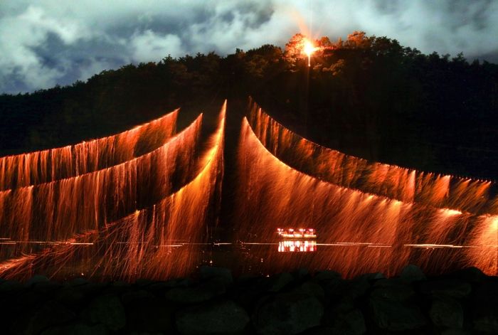 깊어 가는 가을밤 불의 향연, 하회선유줄불놀이 시연