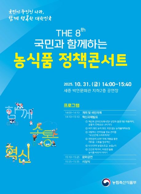 「2025년 농식품 정책콘서트」 포스터