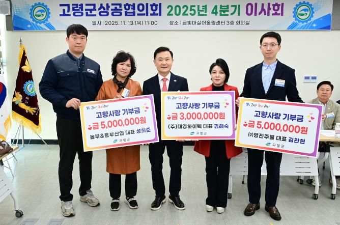 고령군상공협의회, 고령군 고향사랑기부금 1,300만원 기탁