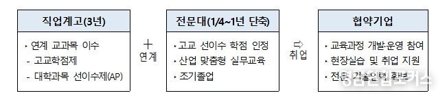 고교–전문대학–기업 연계 구조